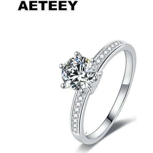 925 Sterling Silver Snowflake Moissanite Diamond Ring Women Classic Simple Marriage Proposal Ring Fine Jewelry JA-42