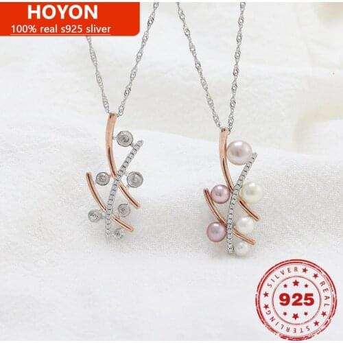 Luxury S925 Sterling Silver Pendant Necklace For Women Pure Silver Natural Pearl Pendants Chain Wedding Birthday Party Fine Jewe