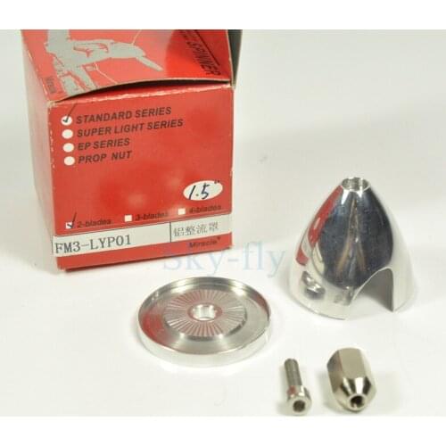 1pcs 1.5" CNC Aluminum 1.5" 38mm RC Prop Spinner Two Cutouts For RC Gasoline Plane Model 2 Blades Propeller