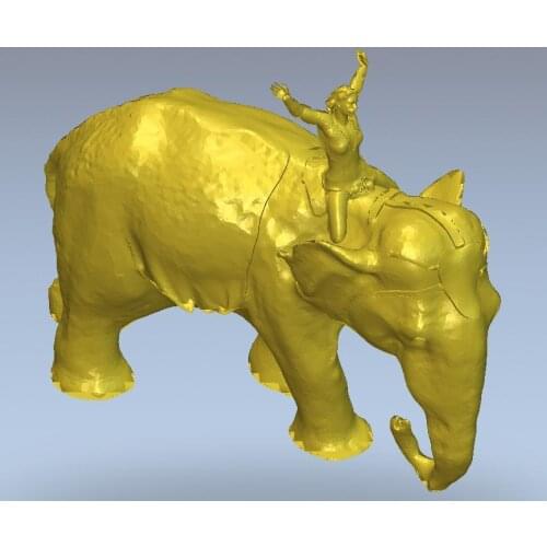 3d model relief for cnc or 3D printers in STL file format women on elephant --20