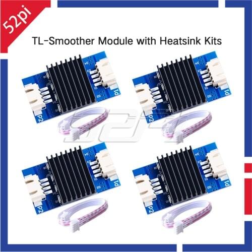 52Pi 4-Pack TL-Smoother Module Kit with Heatsink & Du-Pont Wire for Pattern Elimination Motor Clipping Filter 3D Printer