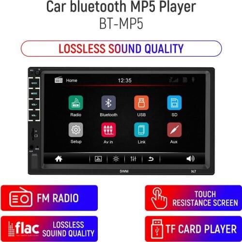 7 Inch Car Radio Mp5 Player N7 Android Stereo Touch Screen Monitor Bluetooth Audio Video FM Transmiter Multimedia Music System