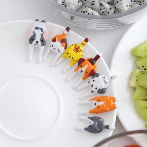 7Pcs Cute Mini Animal Cartoon Food Picks Children Snack Cake Dessert Food Fruit Forks Lunch Bento Accessories Party Decor
