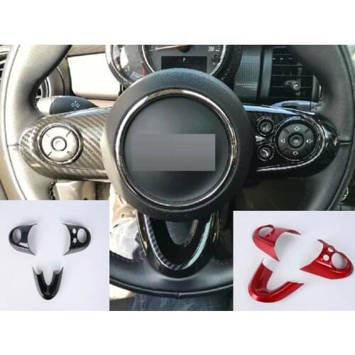 ABS 3Pcs Carbon Fiber & Red Style Steering Wheel Cover Trim fit for BMW Mini Cooper F54 F55 F56 F57 F60