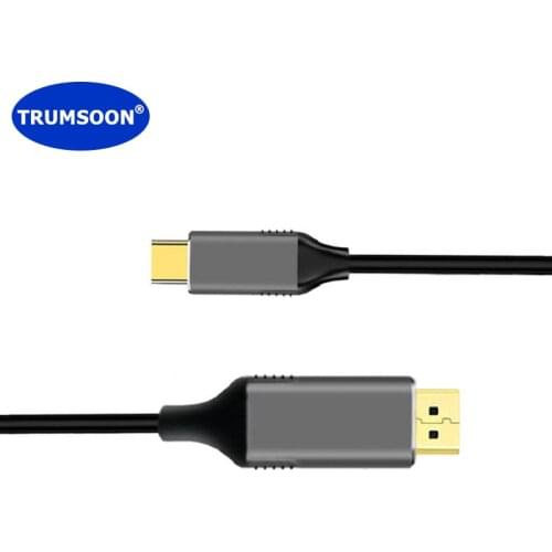 TRUMSOON Type-C to DP Display Port 4K Adapter Cable for Macbook Surface Samsung S20 Dex Huawei Matebook Xiaomi 10 TV Monitor PS5