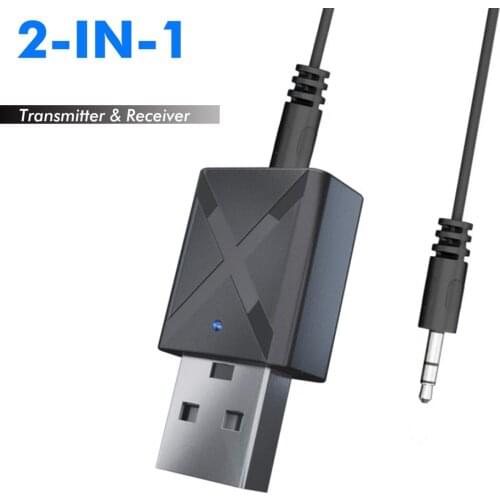 Wireless Bluetooth-Compatible 5.0 Audio 2in1 Receiver Transmitter Adapter Mini Stereo AUX RCA USB 3.5mm Jack For TV PC Car Kit
