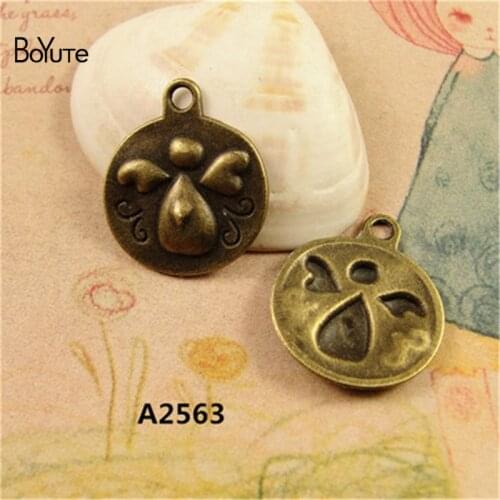 BoYuTe (100 Pieces /lot) 18MM Fashion Vintage Angel Charms Antique Brozne Plated Zinc Alloy Charms for Jewelry Making Diy