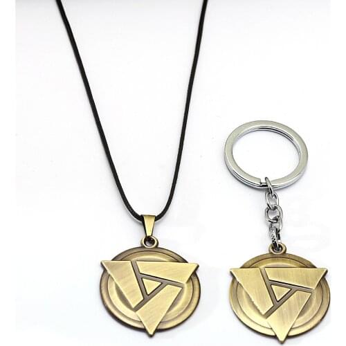 Dota 2 Atifact Keychain Antique Metal Necklace Chain Alloy Keyring Pendant Men Key Chain Chaveiro Game Jewelry