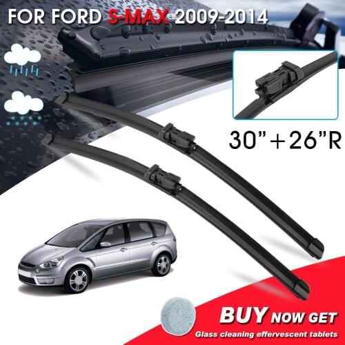 BROSHOO Car Fornt Window Windshield Wipers Blade For Ford S-MAX 30"+26"R LHD&RHD Car Model Year 2009-2014 Auto Accessories