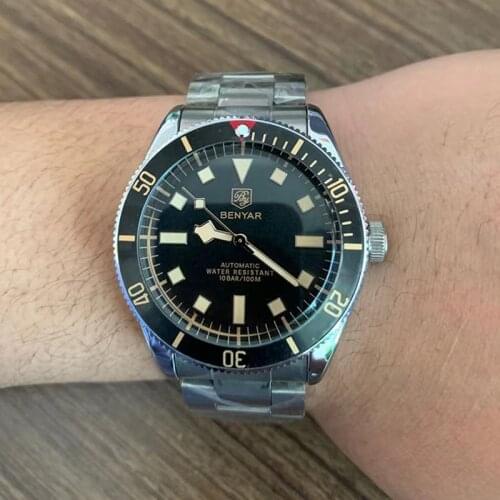 BENYAR 2021 New Men Automaitc Watches Waterproof 100M Men Mechanical Wristwatches Top Brand Fashion Simple Luminous Watch
