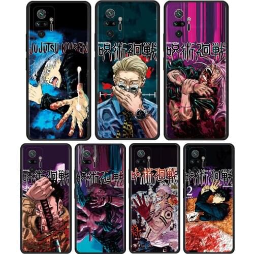 Jujutsu Kaisen Yuji Cover For Xiaomi Redmi Note 10 Pro 8T 9T 7 8 9 Pro 9S 10 5G Cell Phone Case Black Soft Shell Coque