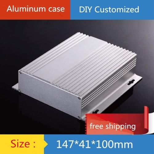 KYYSLB Case 147*41*100mm Mini Aluminum Amplifier Chassis Instruments Chassis Video Receiver Shell AMP Enclosure Case DIY Box