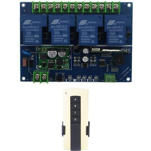 DC12V 24V 36V 48V 30A 4CH RFWireless Remote Control Switch System Teleswitch Receiver and Transmitter Applicance Garage Door