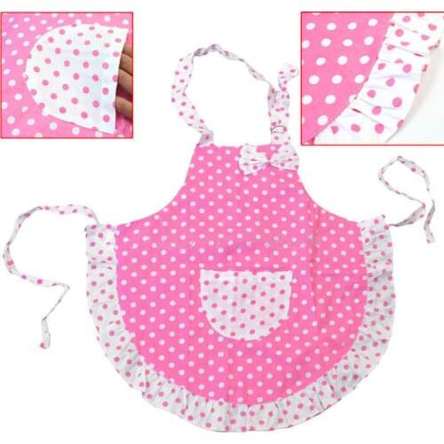 Cute For Children Kids BowKnot Dot Kitchen Bib Cooking Aprons Bib Keep Cleaning Protector Avental Kitchen Tools