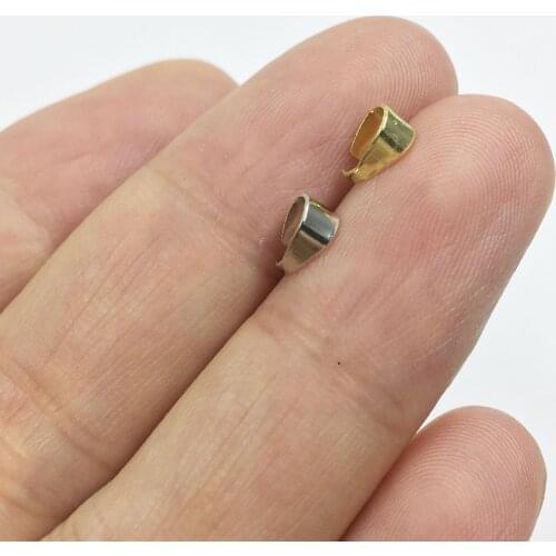 Eruifa 50pcs/lot 3*6mm Gold/Rhodium Color Hoder Connector Charms and Chain DIY Jewelry Accessory Jewellery Finding