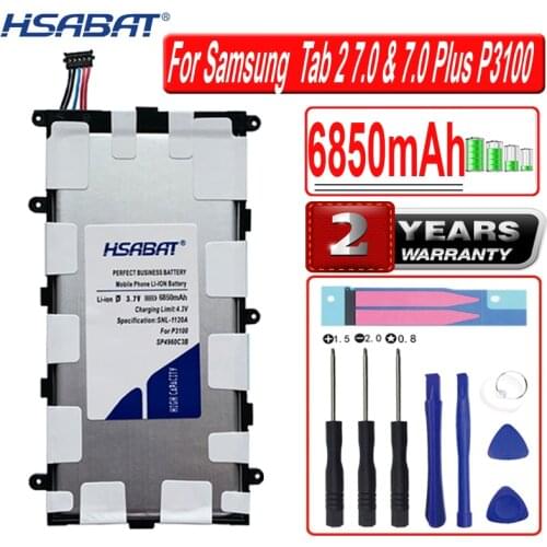 HSABAT SP4960C3B 6850mAh Battery for Samsung Galaxy Tab 2 7.0 & 7.0 Plus GT-P3100 P3100 P3110 P6200 Batteries