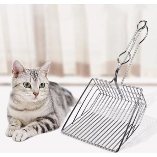Cats Litter Shovel Pet Cleaning Tool Metal Scoop Kitten Toilet Cleaning Scoop H99F