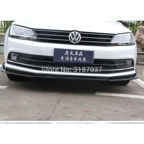 For Je tta Body kit spoiler 2015-2018 For Volkswagen Sagitar ABS black front bumper lip Car Styling