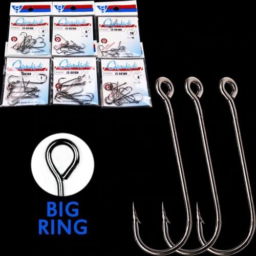 10pcs / 30pcs fishing hooks with big eyes Fish Round Bent Joint Hook gamakatsu