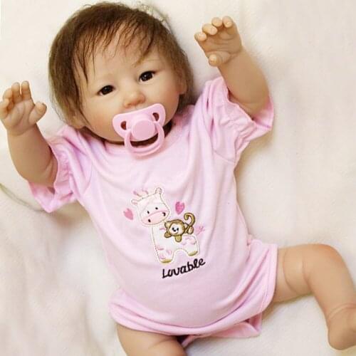 DollMai Dolls Bebe Reborn20inch soft Vinyl Silicone reborn baby doll Cute Girl newborn doll Toys boneca For Children gift