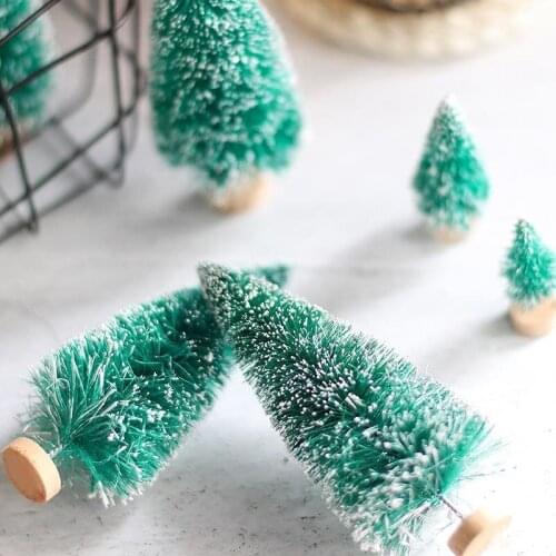 12pcs/pack 4.5cm Mini Christmas Tree Ornament Pine Tree DIY Home Decor Christmas Party Table Decor Navidad 2022 New Year Noel