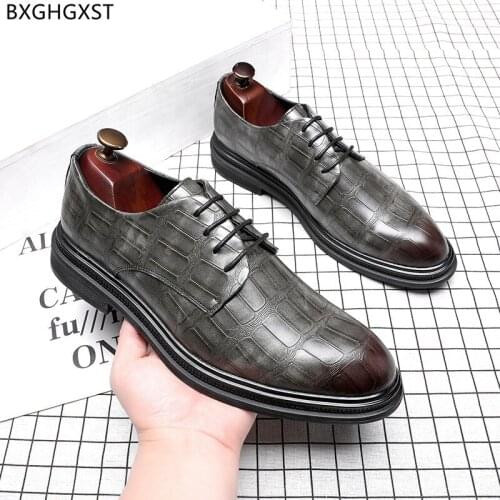 Black Oxfords Men Dress Shoes Brown Party Shoes for Men 2021 Fashion Leather Shoes Men Chaussure Homme Zapatos De Hombre Sapato