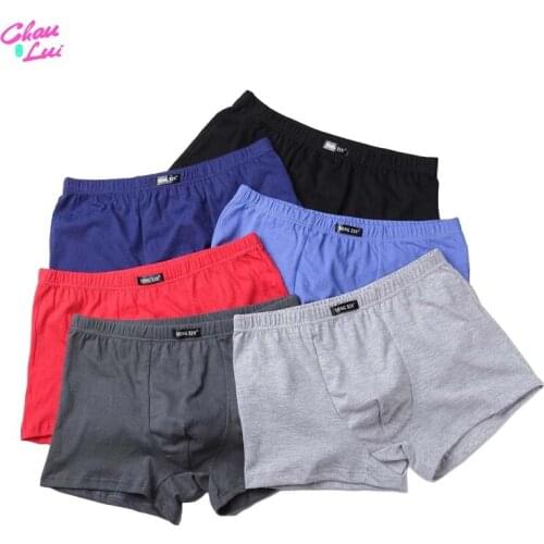 Chau Lui 4pcs/lot 100% cotton Big Size Underpants Mens Boxers Plus Size Large Size Shorts Breathable Cotton Underwear XL-5XL