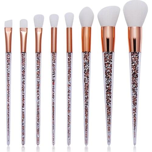 Makeup Brushes Set 8Pcs Fashion Crystal brush set Foundation Blush Brush Powder Blending Eyeshadow Beauty Make up Brush Tool Kit