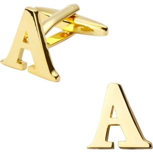 New high quality brass plated letters A Cufflinks Mens Jewelry shirt cuff Cufflinks twins English letters