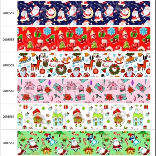 New 50 Yards Merry Christmas decoration Printed Grosgrain,satin Ribbon Handmade Accessories