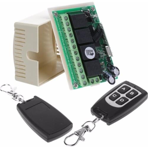 OOTDTY Wireless Remote Control DC 14V 4CH 315MHz Relay Switch 2 Transceiver + Receiver