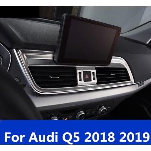For Audi Q5 2018 2019 Car Interior Navigation Control Panel air conditioner outlet Decorative Frame Cover Trim Auto Accessories