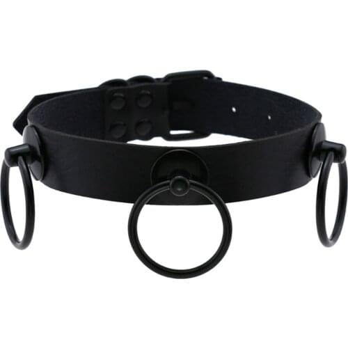 Punk temperament new style hot sexy screw 3 circle black ring collar gothic rock hot girl necklace neckline wear