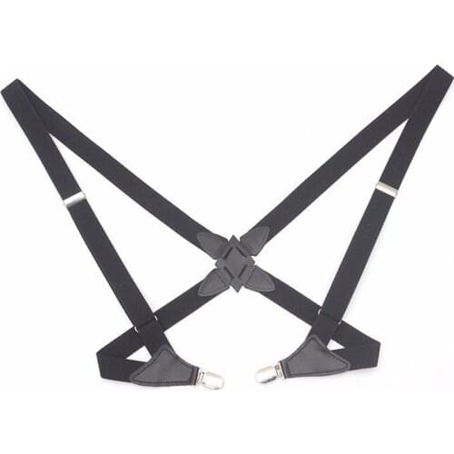 2.5cm Width Equal Gun Suspenders Orthopedic Holster Suspender Posture 2 Clip-On Braces Suspenders For Mens Male