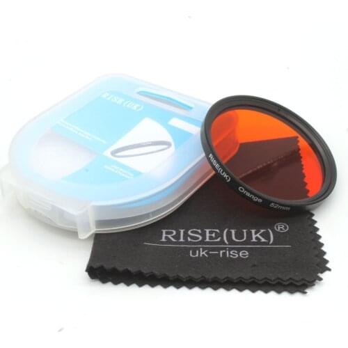 RISE(UK) 52 mm full color orange lens Filter + filter case for Nikon D3100 D3200 D5100 SLR Camera lens