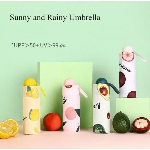 Portable Small Size Five Folding Umbrella Women Summer Compact Travel Umbrella Female Windproof Durable Rain Umbrella