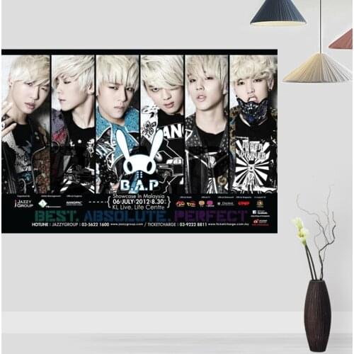 Custom Kpop Star B.A.P Posters Print Wall Picture FOR Living Room Decoration Silk Fabric Good Quality Wall Decor poster