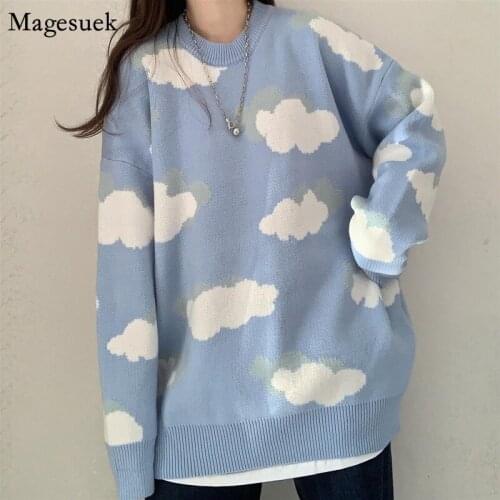 Casual Fashion Korean Women Pullover New Autumn Winter Knitted Sweater Women Harajuku Long Sleeve Soft Loose Knitwear Tops 15989