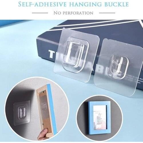 6Pcs Transparent Strong Self Adhesive Hook Power Plug Socket Seamless Hanger Holder Wall Hooks Multi-function Wall Storage Hooks