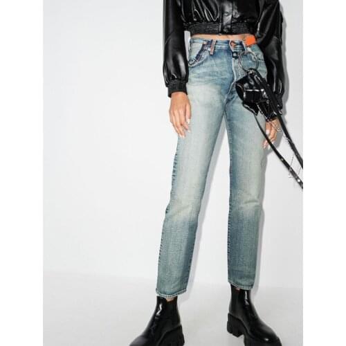 Straight 11.18 High Waist Jeans Women Streetwear Fashion Casual Washed Bleached Vintage Slim Denim Pants