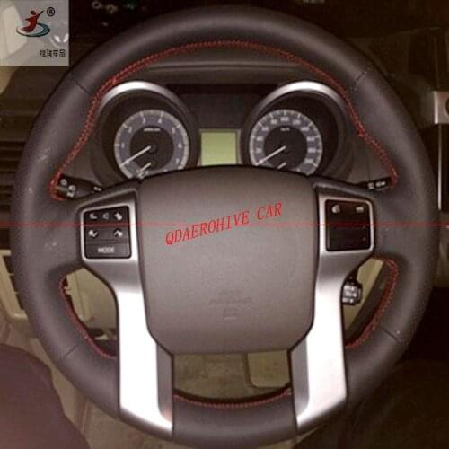 QDAEROHIVE Artificial micro fiber Leather Car Steering Wheel Cover for Toyota Land Cruiser Prado Tundra Tacoma
