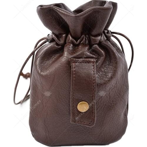 PU Leather Drawstring Pouch Coin Purse Storage Bag
