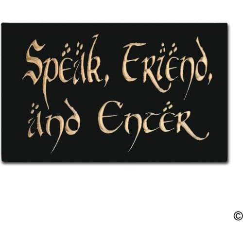 Entrance Doormat - Funny and Creative Doormat - Speak Friend And Enter Door Mat for Indoor Outdoor Use