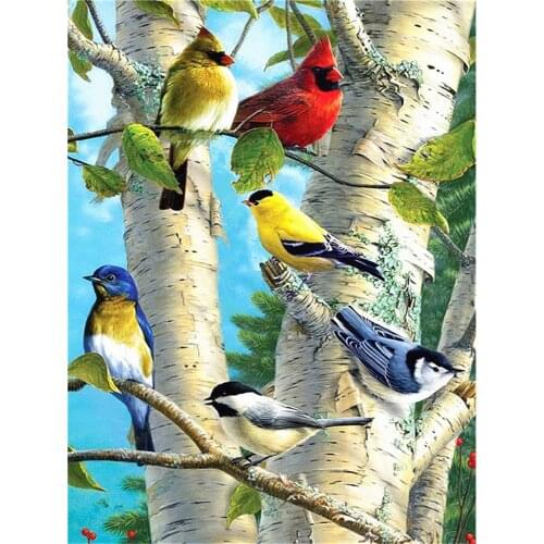 Animal Bird Printed Water-Soluble Canvas 11CT Cross-Stitch Complete Kit Embroidery DMC Threads Handmade Craft Floss