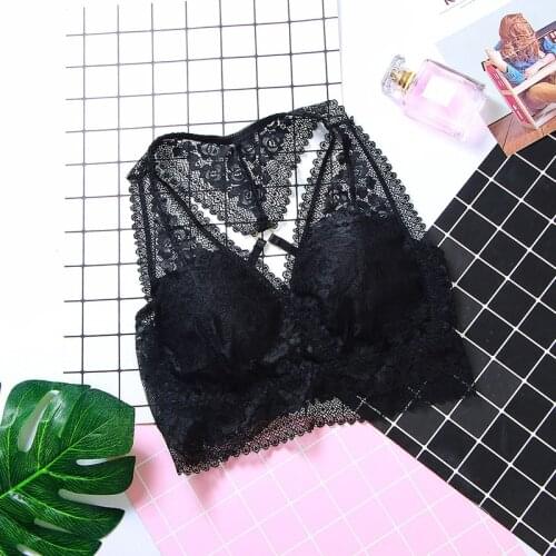 Women Lace Underwear Brassiere Femme Vest Bra Sexy Lingerie Wire Free Push Up Bras