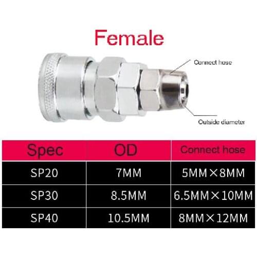 1PCS Air Pneumatic 5*8mm 6.5*10mm 8*12mm Hose Barb SP 20 SP 30 SP 40 Male connector Quick Coupling Adapter Pipe Fittings