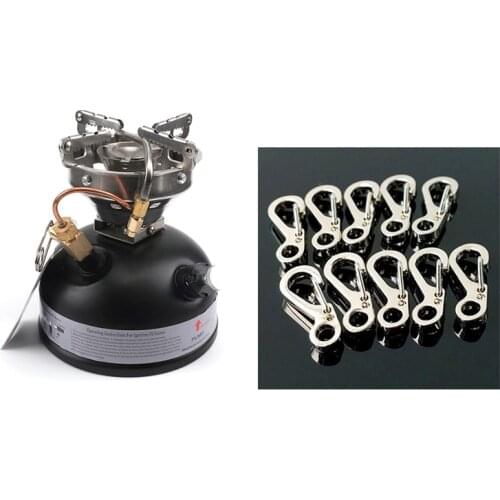 HOT 10Pcs Sf Spring Backpack Clasps Climbing & 1 Set Camping Gasoline Stove Portable Outdoor Stove