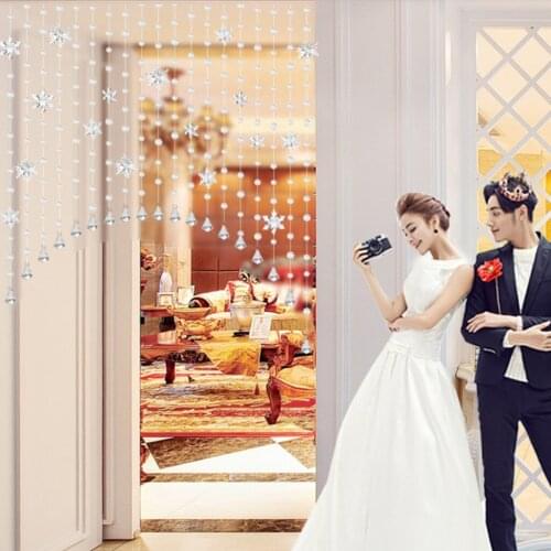 10x Clear Acrylic Crystal Snowflake Hanging Bead Curtain Wedding Decoration
