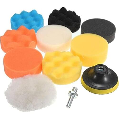 11pcs/Set 3/5/7 inches Car Auto Wax Polish Foam Sponge Hand Soft Wax Yellow Sponge Pad Waxing Towel Sponge Brush