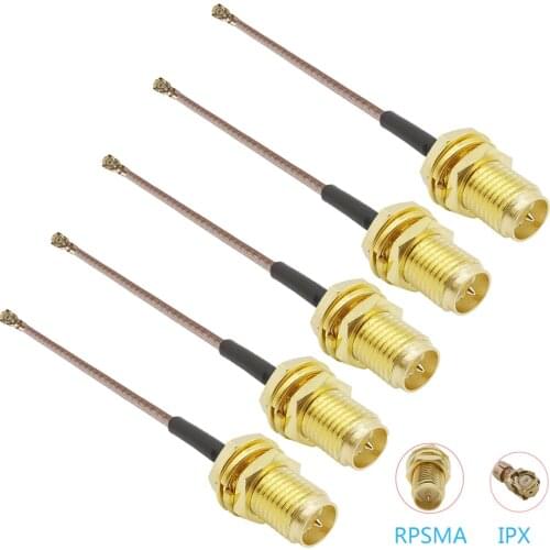 5Pcs Converter Cable RP SMA Female Jack Connector to U.FL/IPX IPEX RG178 Pigtail IPX Cable SMA to IPX Antenna Extension wire